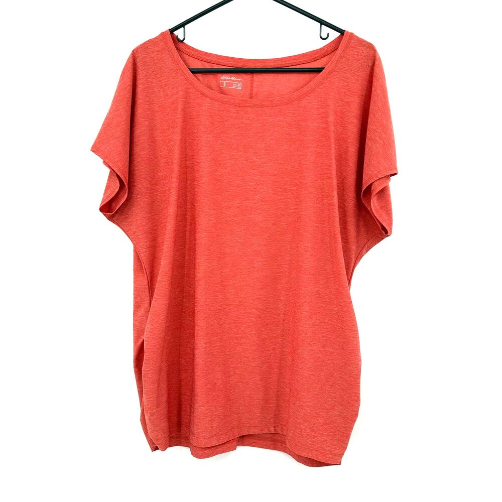 Eddie Bauer Size XL Short Sleeve T-Shirt Tee Top Blouse Active Basic Red Orange